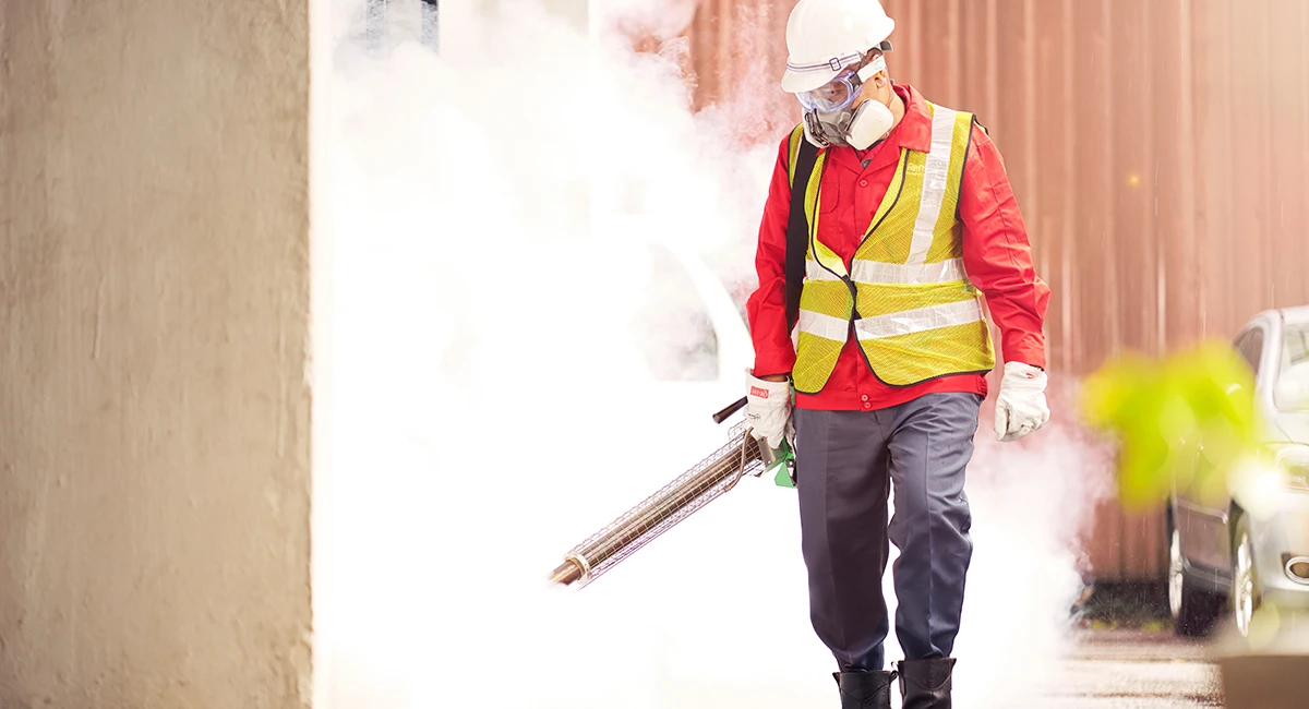 Man performing a fumigation 