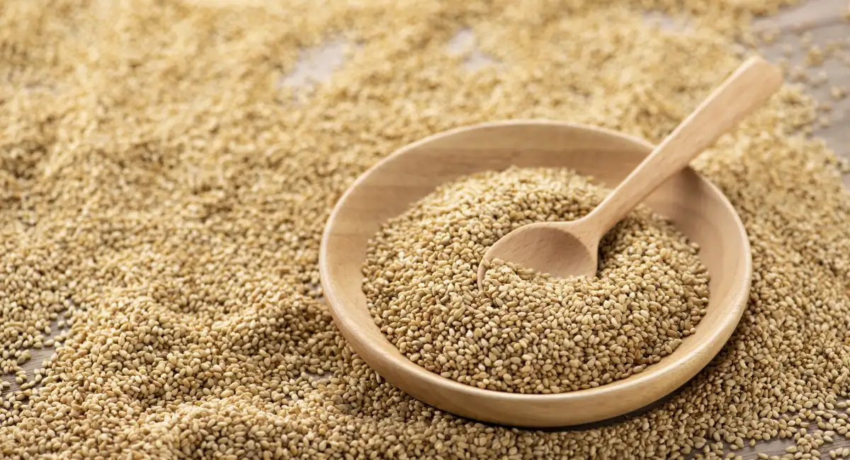 Pile of sesame seeds