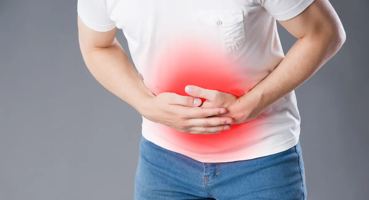 man with stomach ache