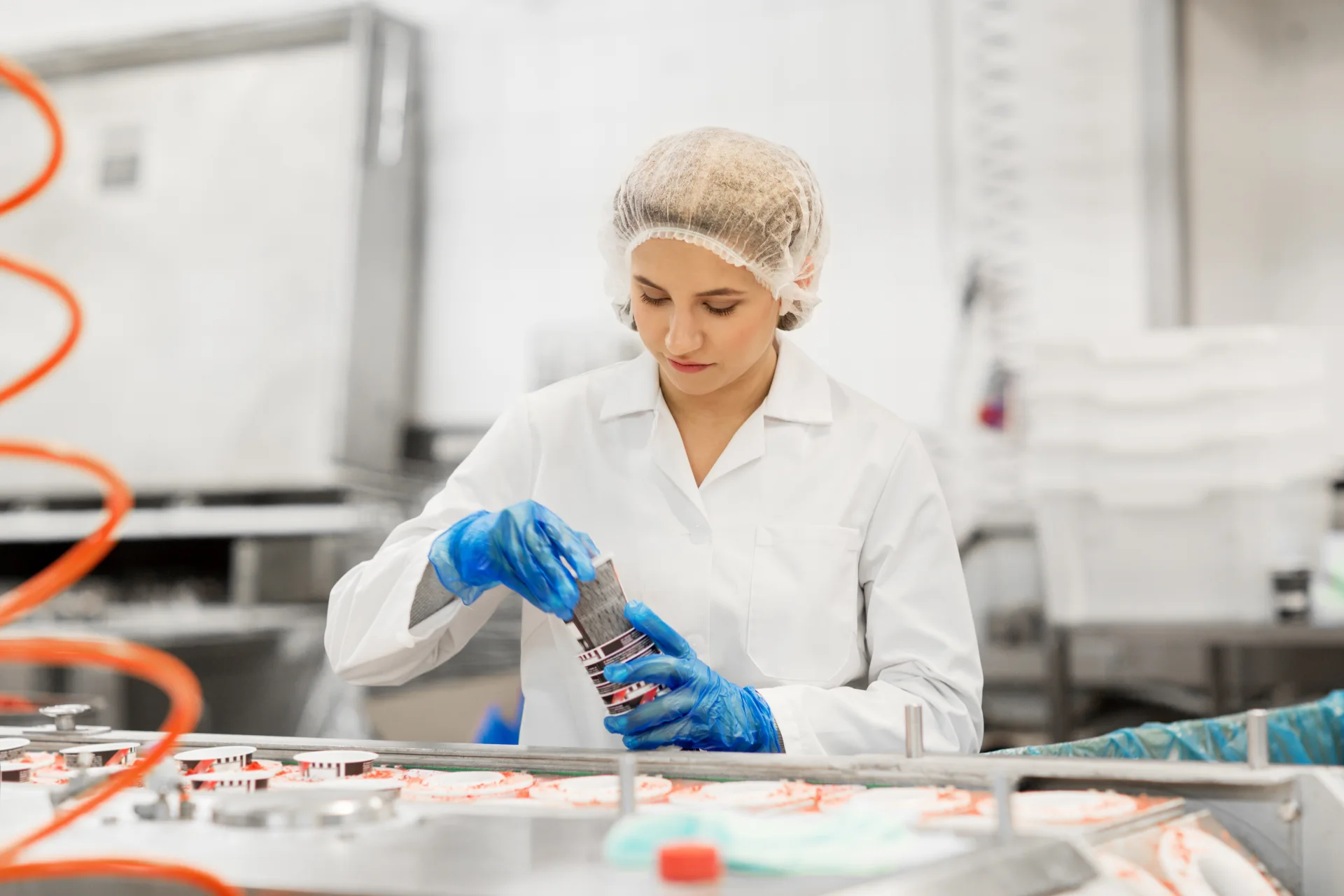 woman working in food processing firm